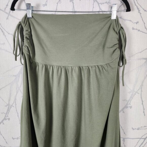 Of The Earth Green Organic Cotton Azlon Stretch Fit & Flare Midi Skirt - Picture 4 of 8